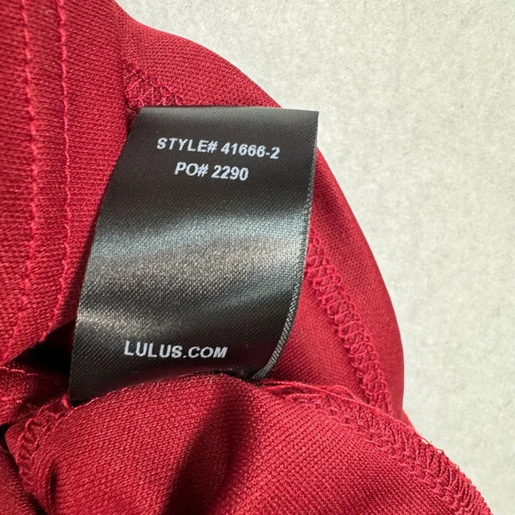 Lulus Sheer Split Long Sleeve Maroon Mini Dress Womens Size Medium Lined - Picture 4 of 10